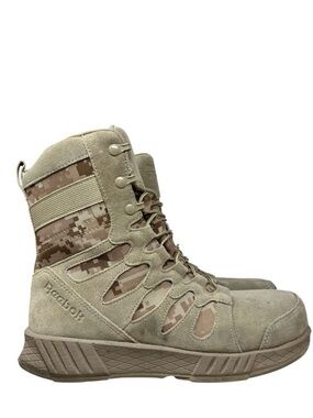 Reebok Tactical Boots Mens 11 Tan Camo 8in‎ Floatride Energy Side Zip Military